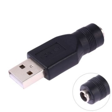 Picture of USB Male to 5.5 x 2.1mm Female Plug Adapter Connector