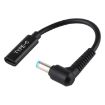 DP 5.5 x 1.7mm to Type-C Female Power Adapter Charger Cable - Black - 1
