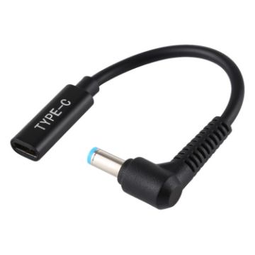 DP 5.5 x 1.7mm to Type-C Female Power Adapter Charger Cable - Black - 1