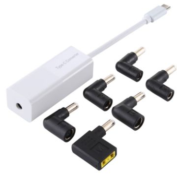Picture of Laptop Power Adapter 65W USB-C/Type-C Converter to 6 in 1 Power Adapter (White)