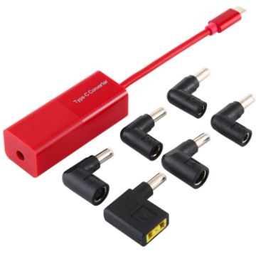 Picture of Laptop Power Adapter 65W USB-C/Type-C Converter to 6 in 1 Power Adapter (Red)
