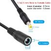 8A 5.5 x 2.5mm Female to Male DC Power Extension Cable, 10m Black - 5