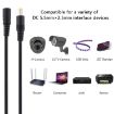 8A 5.5 x 2.5mm Female to Male DC Power Extension Cable, 3m Length - 6