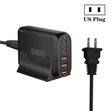 GaN PD100W Type-C x 3 + USB x 3 Laptop Adapter - US Plug - 1