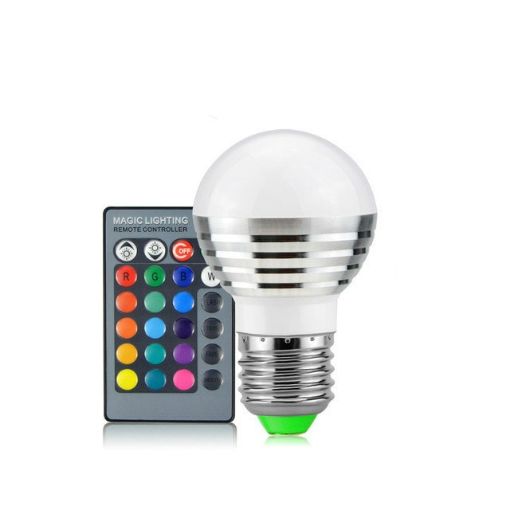 3W RGB LED Bulb 16 Color Night Lamp with Remote Control - 1