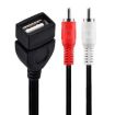 JUNSUNMAY USB 2.0 Female to 2 x RCA Male Splitter Cable, 1.5m - 2