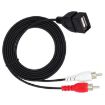 JUNSUNMAY USB 2.0 Female to 2 x RCA Male Splitter Cable, 1.5m - 3