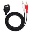 Picture of JUNSUNMAY USB 2.0 Female to 2 x RCA Male Video Audio Splitter Adapter Cable, Length:0.2m