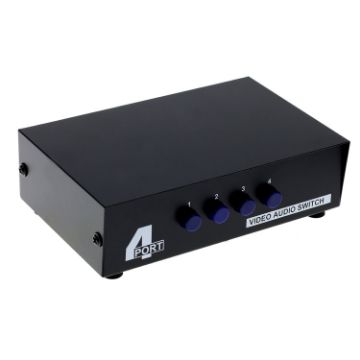Picture of 4 Port Input 1 Output Audio Video AV RCA Switch Box