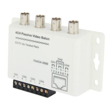 4 CH Passive UTP Video Balun/CCTV Via Twisted Pairs - 1