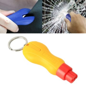 Picture of 2 in 1 Mini Car Safety Rescue Hammer Life Saving Escape Emergency Hammer Seat Belt Cutter Window Glass Breaker (Yellow)