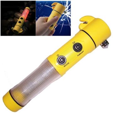 Picture of 4 in 1 Multi Function Flashlight Alarm Emergency Hammer LED Flash Light For Auto-used (Yellow)