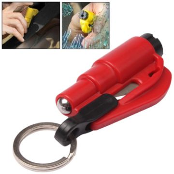 Picture of 3 in 1 Car Emergency Hammer/Key Chain/Knife Broken Glass Portable Tool (Red)