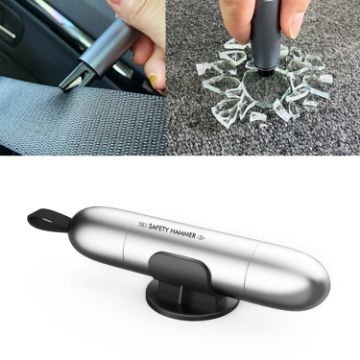 Picture of 2 in 1 Car Multifunctional Safety Rescue Hammer Life Saving Escape Emergency Hammer Seat Belt Cutter Window Glass Breaker (Silver)