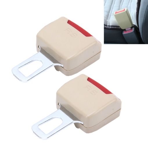 2 PCS RS-01 Car Seat Belt Extension Buckle - Khaki - 1
