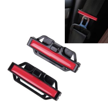 Picture of DM-013 2PCS Universal Fit Car Seatbelt Adjuster Clip Belt Strap Clamp Shoulder Neck Comfort Adjustment Child Safety Stopper Buckle (Red)