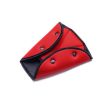 Picture of Car Seat Safety Belt Cover Sturdy Adjustable Triangle Safety Seat Belt Pad Clips Child Protection (Red)