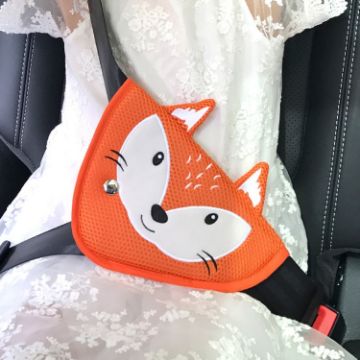 Picture of Car Child Seat Belt Adjusting and Fixing Device Buttons Seat Belt Anti-strangulation Shoulder Cover, Style:Mesh Fabric Fox