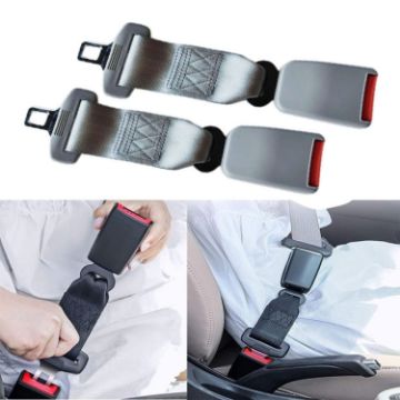 Child and Pregnant Woman Car Seat Belt Extender - 2 PCS, Gray - 1