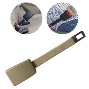 25cm Car Seat Belt Extension Snap Button, Beige - 1