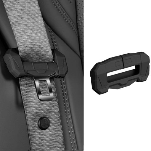 Black Silicone Seatbelt Buckle Protector - Anti Scratch Cover - 1