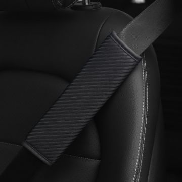 Picture of 3D Striped Mesh Car Seat Belt Cover Shoulder Pads (Black)