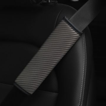 Picture of 3D Striped Mesh Car Seat Belt Cover Shoulder Pads (Gray)