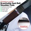 Red Car Leather Seat Belt Cover Shoulder Pads with Bling Diamonds - 4