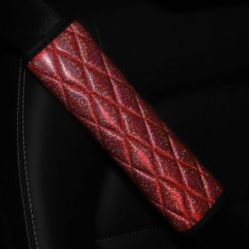 Picture of Glitter Car Seat Belt Cover Shoulder Pads Car Accessories 6.5x23cm (Red)