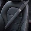 50cm Carbon Fiber Car Leather Seat Belt Cover Shoulder Pads - 1