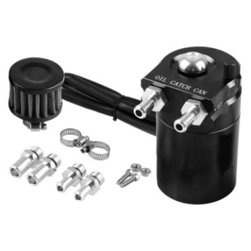 Picture of Universal Racing Aluminum Oil Catch Can Oil Filter Tank Breather Tank, Capacity: 300ML (Black)