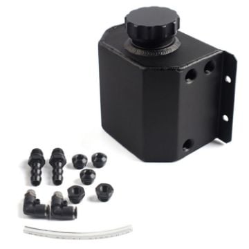 Picture of Universal Car Compact Baffled Oil Catch Can Waste Oil Recovery Tank, Capacity: 1L (Black)
