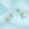 Picture of S925 Sterling Silver Electroplated Zircon Love Earrings (SCE1298-B)