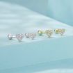 Picture of S925 Sterling Silver Electroplated Zircon Love Earrings (SCE1298-B)