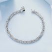 Picture of S925 Sterling Silver Platinum Plated Braided Basic Bracelet, Size: 17cm