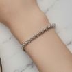 Picture of S925 Sterling Silver Platinum Plated Braided Basic Bracelet, Size: 17cm