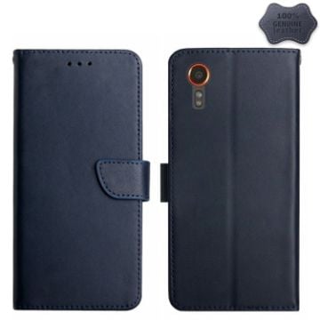 Samsung Galaxy Xcover 7 5G HT02 Genuine Leather Flip Phone Case - 1
