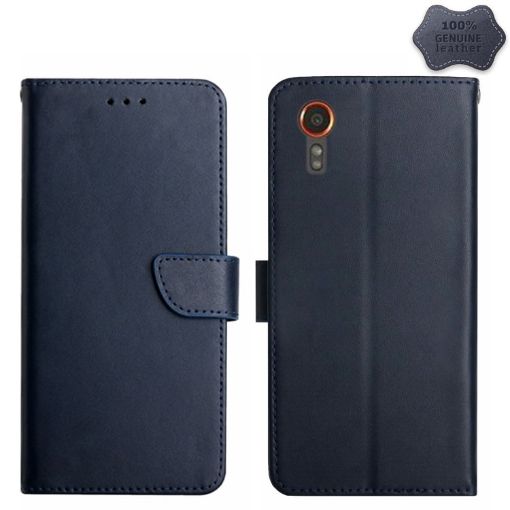 Samsung Galaxy Xcover 7 5G HT02 Genuine Leather Flip Phone Case - 1