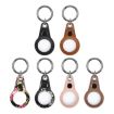 Picture of For Airtag Anti-Lost Positioning Tracker Water Drop-Shaped PU Fiber Leather Protective Case (Black Gray)