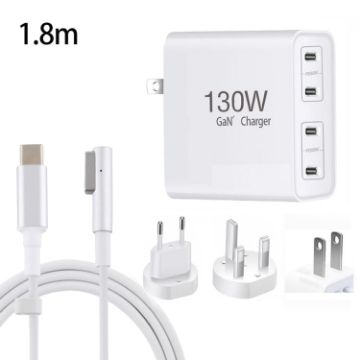 GaN 130W 4-Port USB-C PD65W/PD30W Charger with Type-C to MagSafe Cable - 1