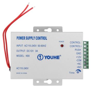 Picture of Door Entry Control Power Supply For Electric Locks 0-30 Seconds (YH-K80) (Silver)