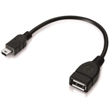 Picture of Mini 5-pin USB to USB 2.0 AF OTG Adapter Cable, Length: 12cm (Black)