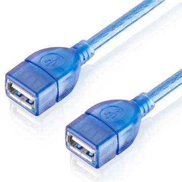 Picture of USB 2.0 Type A Female to Female AF/AF Cable, Length: 30cm (Blue)