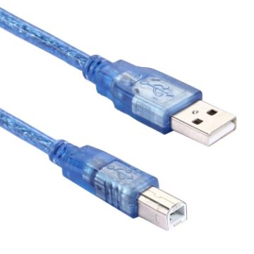 Picture of Normal USB 2.0 AM to BM Cable, with 2 core, Length: 5m (Blue)