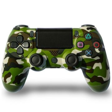 Picture of Camouflage Wireless Bluetooth Game Handle Controller with Lamp for PS4, US Version (Green)