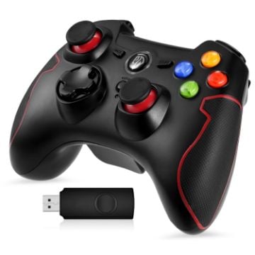 Picture of EasySMX ESM-9013 2.4G Wireless Game Controller Gamepad for PC/PS3 (Black Red)