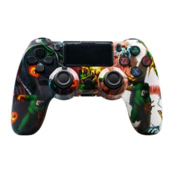 Picture of For PS4 Wireless Bluetooth Game Controller With Light Strip Dual Vibration Game Handle (Hulk)