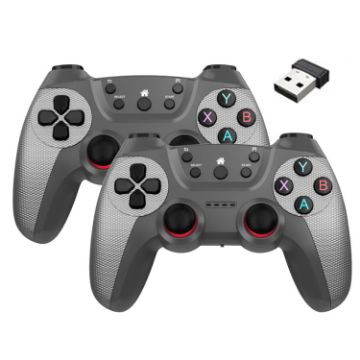 Picture of KM-029 2.4G One for Two Doubles Wireless Controller Support PC/Linux/Android/TVbox (Elegant Silver)