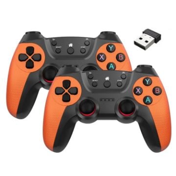 Picture of KM-029 2.4G One for Two Doubles Wireless Controller Support PC/Linux/Android/TVbox (Vitality Orange)