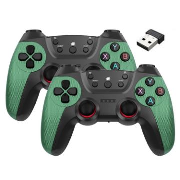 Picture of KM-029 2.4G One for Two Doubles Wireless Controller Support PC/Linux/Android/TVbox (Cangling Green)
